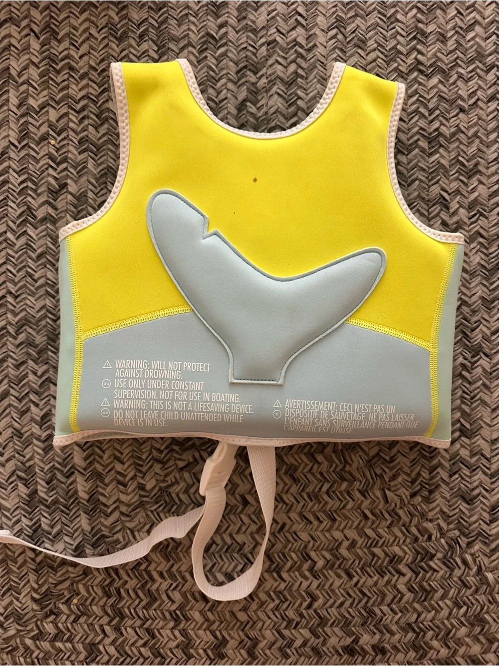 Kids Swim Safety Vest - Neon Yellow & Light Blue (2-3T)